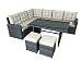 Produktbild Jet-line Garten Lounge Set La Palma in grau Sitzecke aus Polyrattan Ecksofa Gartenmöbel Set Sitzgruppe Balkon Terasse