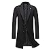 Allthemen Wintermantel Herren Mantel Slim Fit Mittellang Wollmantel mit Stehkragen Business Mantel Herren Winter #8818 Schwarz XL