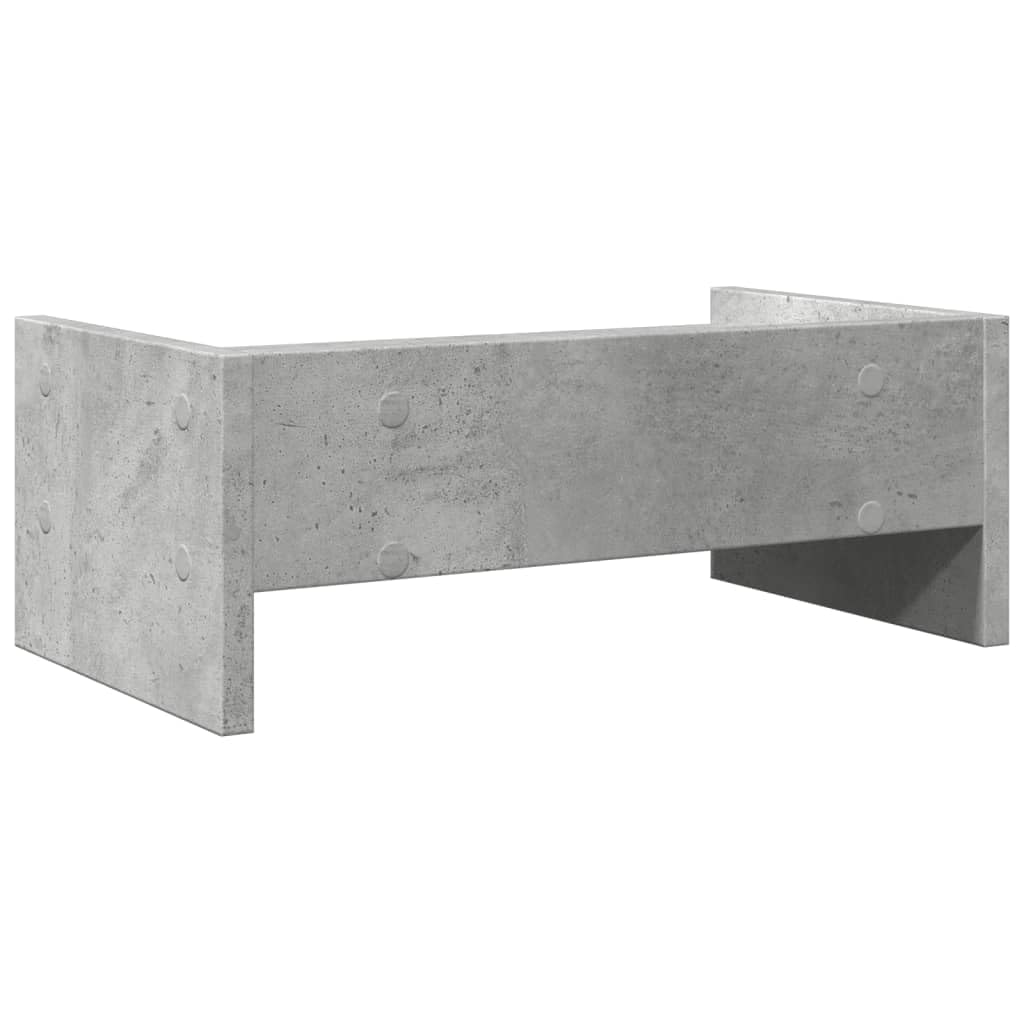Podstawka Pod Monitor Szarość Betonu 42x24x16 cm z 2 Półkami