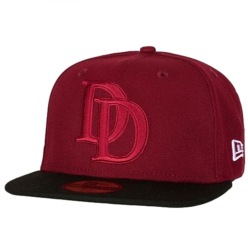 New Era Daredevil 59Fifty Fitted Hat mit schwarzer Krempe (AS1, numerisch, numerisch_7, 7 1/8 tailliert), Rot/Ausflug, einfarbig (Getaway Solids), 56 EU