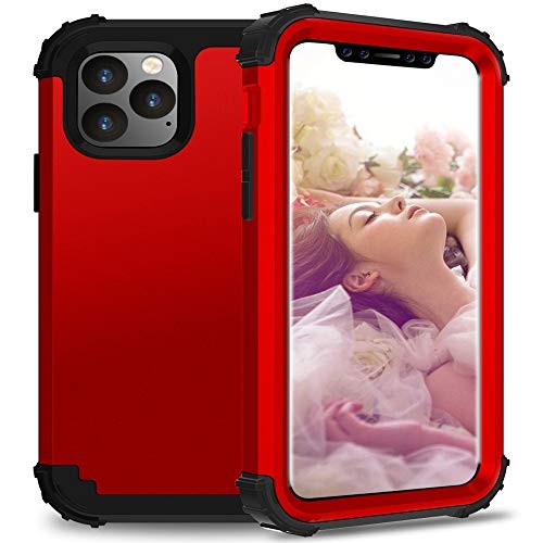 Coque iPhone 11 Pro silicone rouge antichoc protection 3 pièces