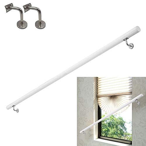 Genérico Brazo Pasamanos de Escalera con Accesorios, Pasamanos de Madera Antideslizantes, pasamanos de Pared de 50-600 cm, (180 cm)