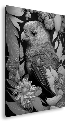 Oiseau rouge impression d'art deyoli 90x60cm pour décoration murale