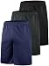 E-LIINJOYE 3 Pack Men's Quick Dry Shorts Lightweight Breathable Summer Sports Gym Shorts with Pockets,3P1,4XL