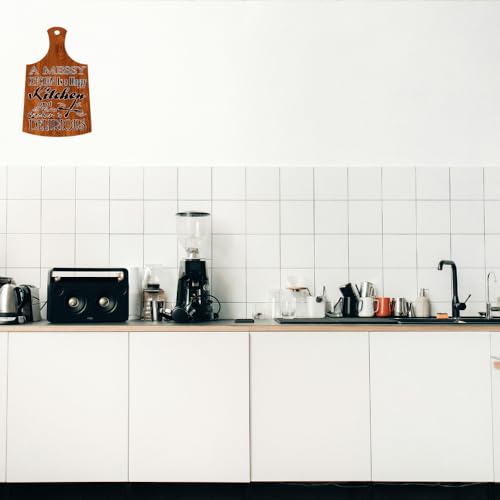 Image of PNF Poster And Frames A messy Kitchen is a happy kitchen Quote Wall art & Door Hanging Frame For Kitchen, Dining, restaurants Decor | Walland home Decor for Living Room | Room Decor Wall Decor Items For Bedroom | (Wooden, 11x9 Inch,brown)-69-1