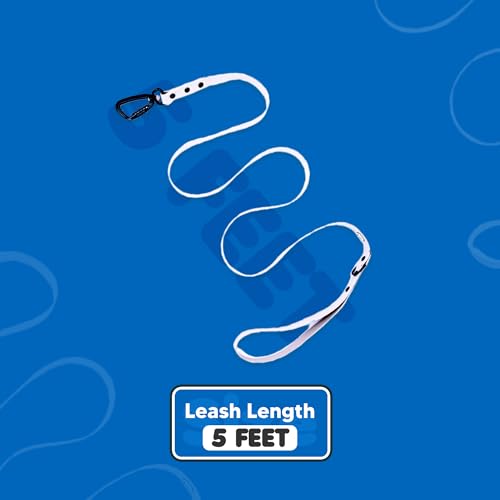 Image of Adil's Biothane Dog Leash - Waterproof Leashes for Dogs, Metal Hook, Adjustable 5ft Length Suitable for Dogs & Puppies, Ideal for Walking, Running & Training (White)