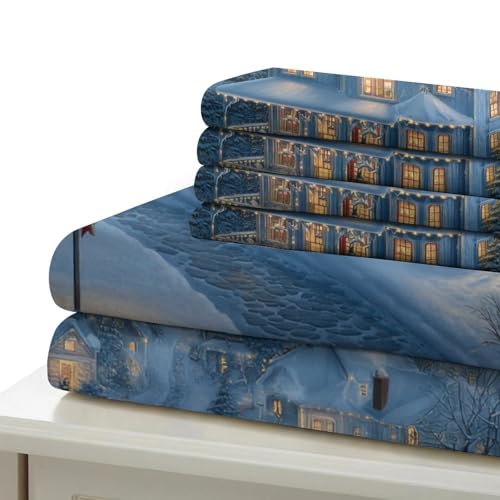 Parure de lit scène d'hiver en microfibre douce pour chambre ado cocooning - 7