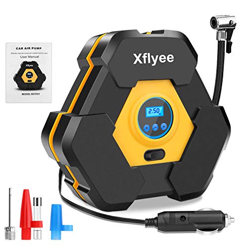 Air Compressor Tire Inflator, DC Air Pump for Cars, Auto Digital Tire Inflator with Gauge, 12V 150 PSI, Portable Car Tires Pump with LED Light for Cars/Motorcycle/Bicycle Tires and Other Inflatables