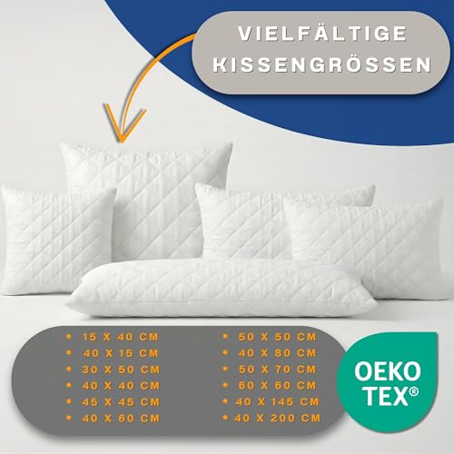 Amazinggirl Kopfkissen 80x80 cm - Kissen Allergiker Schlafkissen Polster Pillow Made in EU und Pillows for Sleeping 80 x 80 Bett Kissens für Schlafen Oeko-Tex Weiß