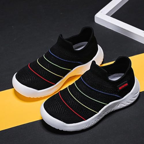 IWIHMIV Toddler Tennis Shoes Boys Girls Sneakers Knitted Sports Shoes Breathable Lightweight Running Shoes Casual Athletic Shoes3