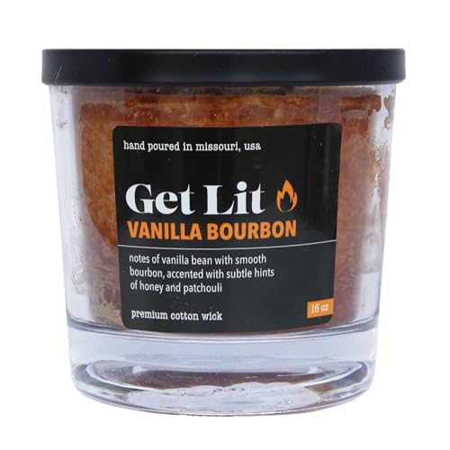 Image of Get Lit | Vanilla Bourbon | 16 oz Double-Wick Scented Candle | Hand-Poured in Missouri, USA | Smooth Vanilla & Aged Bourbon Fragrance