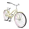 MICARGI Rover GX Lightweight Beach Cruiser Bike for Women, Adult,26 Inch Wheels,Featuring Steel Step-Over Step Through Steel Frame, Single Speed Hybrid Bike, Complete Cruiser Bikes, Vanilla #1