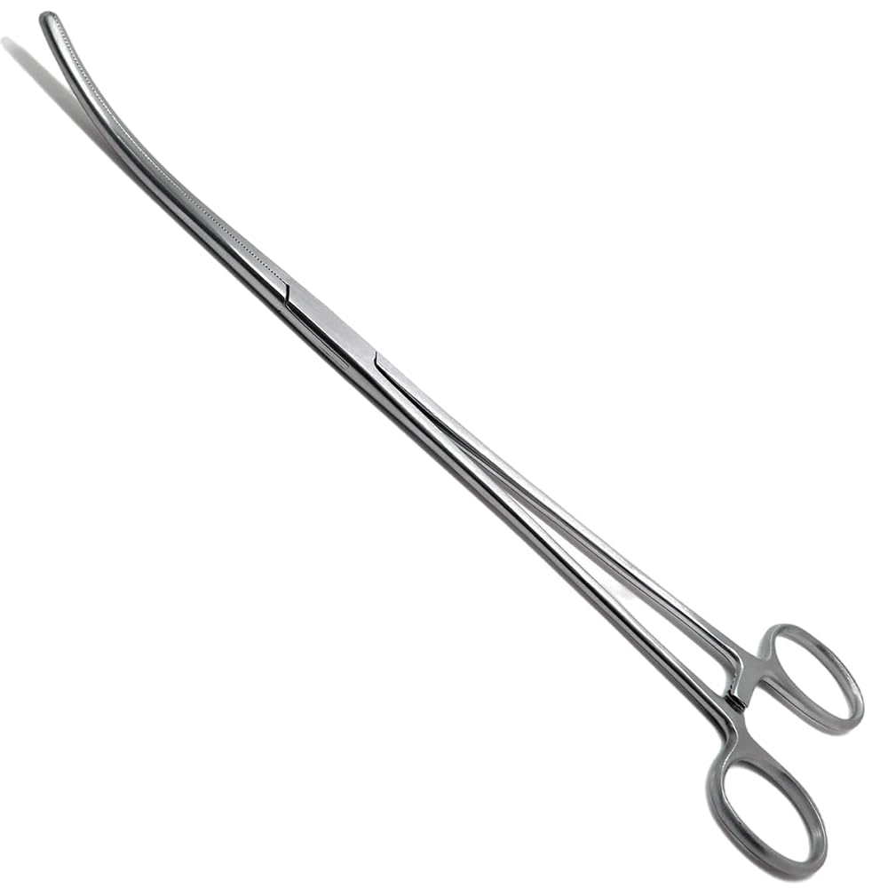 WAJEES Pean Hemostat Forceps 12" Curved Forceps Tweezers, Fishing Forceps Locking Long Forceps Stainless Steel Clamps, Surgical Clamps Hemostats for