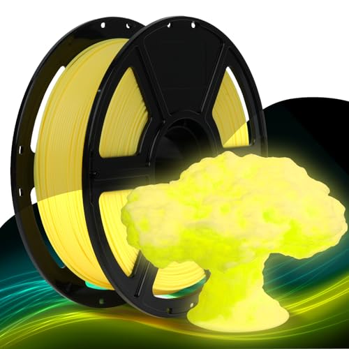 FLASHFORGE Rapid PLA Filament 1.75mm Luminous Yellow, 500mm/s High Speed Printing, Glow in The Dark 3D Printer Filament 1kg Spool, Dimensional Accuracy +/- 0.02mm, Brilliant, Long-Lasting Glow