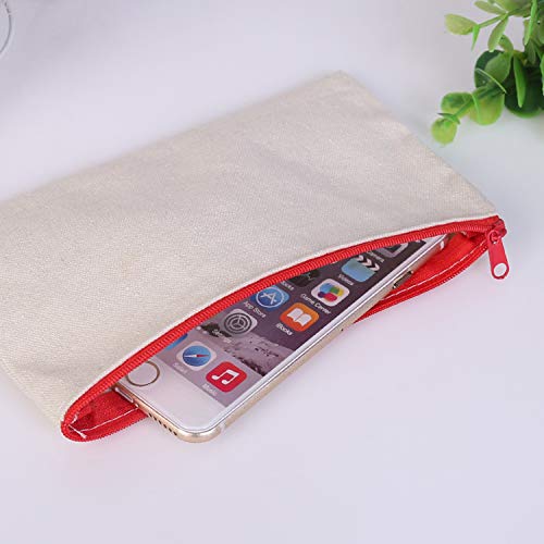20 Stks DIY Canvas Etui, Canvas Make-up Tas, Sublimatie Blanks, Canvas Potlood Etui, Katoenen Tassen, DIY Ambachtelijke… - Afbeelding 5