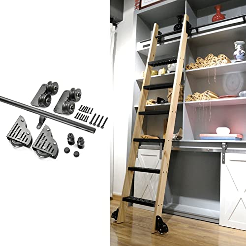 Kit de herrajes para escaleras corredizas de 3,3 a 20 pies con riel de escalera móvil 4