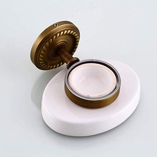 Porte-savon laiton rétro et céramique au design antique pour douche chic - 5