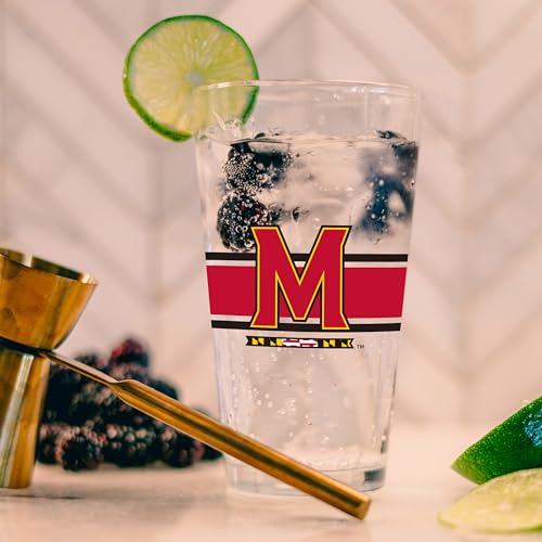 Image of Logo Brands NCAA 16 oz Pint Glass - Durable Glass With Bold Team Color- Chip-Resistant Rim Drinkware For Fans, Tailgates, Home Bars & Everyday Use