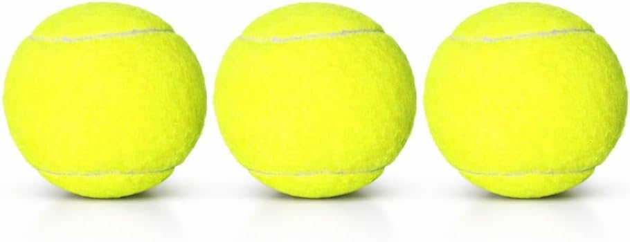Tennis Balls, Yellow, 3 Pack, Premium Felt Outer Layer, Durable Rubber Core, High Visibility, for Practice and Recreational Matches