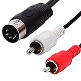 JBingGG Din 5 Pin to RCA Cable 5-Pin Din Male Plug to 2-RCA Male Audio Adapter Cable for Electrophonic Bang & Olufsen, Naim, Quad...Stereo Systems 5 Feet