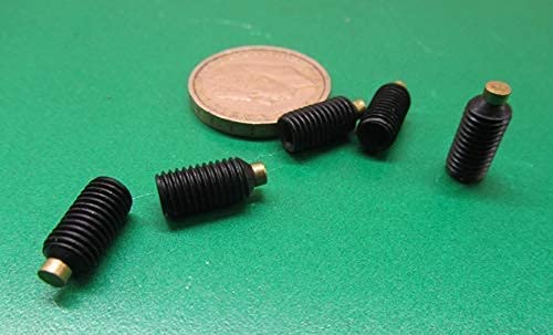 Black Oxide Steel Brass Tip Set Screw 1/4"-28 x .500" (1/2") Thread Length 20 pcs