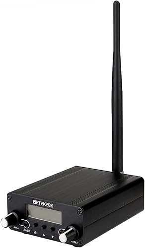 Retekess TR508 Transmisor FM para iglesia, transmisor de transmisión FM, estación estéreo de radio FM de largo alcance con conector de audio de