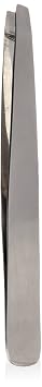 Mehaz Professional Slanted Tweezer MS350 Durable Stainless Steel With Slanted Tips For Precision Gripping In Eyebrow Shaping And Unwanted Body Hair Removal - 3.8 inches