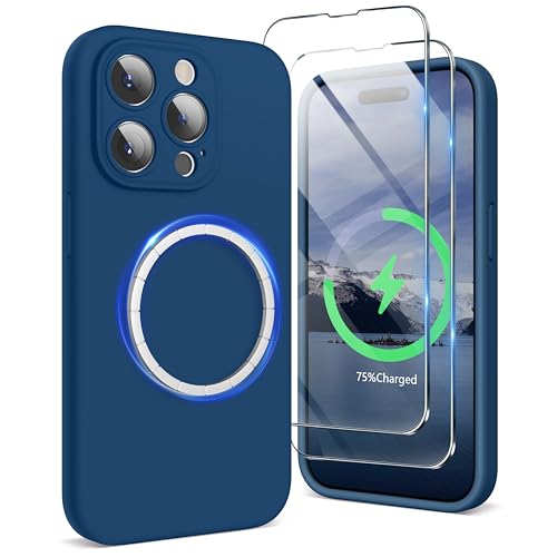 SURPHY iPhone15 pro�p�P�[�X MagSafe�Ή��C�t�B�����t�� 6.1�C���`�Ή�(2023) iPhone15 �v���V���R���P�[�X(�J�����̑S�ʕی�) �}�O�l�b�g���� iPhone15 pro�p�\�t�g�J�o�[ (�z���C�Y���u���[)