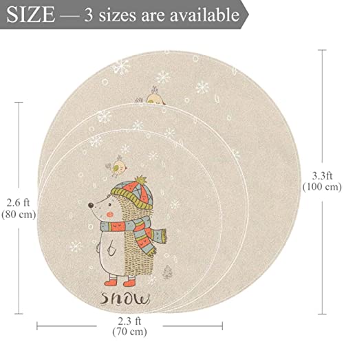 Tapis de sol circulaire Hérisson Joyeux Noël, une idée cadeau déco originale - 3