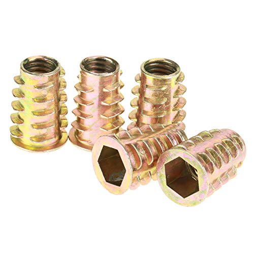 Liebewh LIEBEWH1MG8H7W45Y 50Pcs Furniture Threaded Insert Nuts Zinc Alloy Hex Drive Head Nut thumb #7