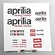 Aufkleber-Set kompatibel mit Tank und Motorradhelm Racing Factory, schwarz, Basis-Vinyl, transparent, einfache Anbringung, UV-Druck, Schriftzug Logos, Stickersland® – Aprili