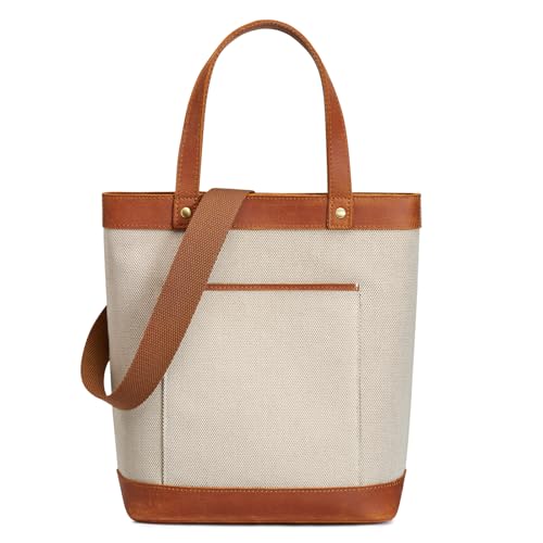 S-ZONE Canvas Leather Designer Tote Bag