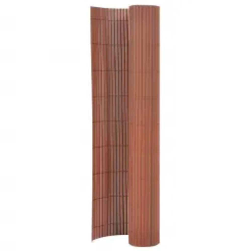 vidaXL Double-Sided Garden Fence Outdoor Terrance Backyard Fencing Privacy Screen Porch Blind Windbreak Fence Panel Barrier Edging Brown — image 1