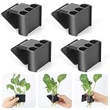 3 Holes Upgraded Aquatic Plant Cup Aquarium Plant Holder for Tank, Hanging Aquarium Plant Holder, Aquarium Aquatic Plant Cultivation, Aquarium Plant Decoration (Black 4 Pack)