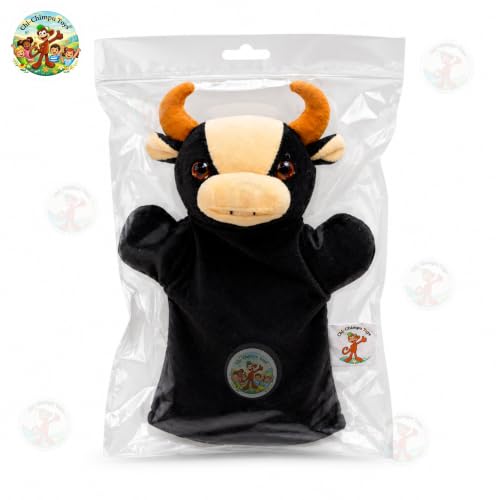 Image of Buffalo Hand Puppet for Kids | Soft Plush Animal Puppet | Educational Storytelling Toy | Interactive Role Play | Preschool Learning | Gift for Boys & Girls