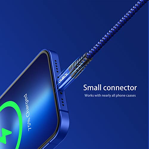 Image of iPhone Fast Charger Cord [MFi Certified] USBC Lightning Cable 6 FT, 2 Pack | Durable Heavy Duty iPhone Charging Cable for iPhone 14 13 12 11 X XS XR SE 8 7 6 5, iPad Pro, Air, mini, iPod, AirPods - Blue