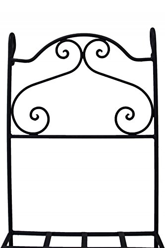 ORIGINAL Orientalischer Stuhl Gartenstuhl aus Metall Schwarz Malaga | Marokkanischer Balkonstuhl Inkl. Sitzkissen… – Bild 4