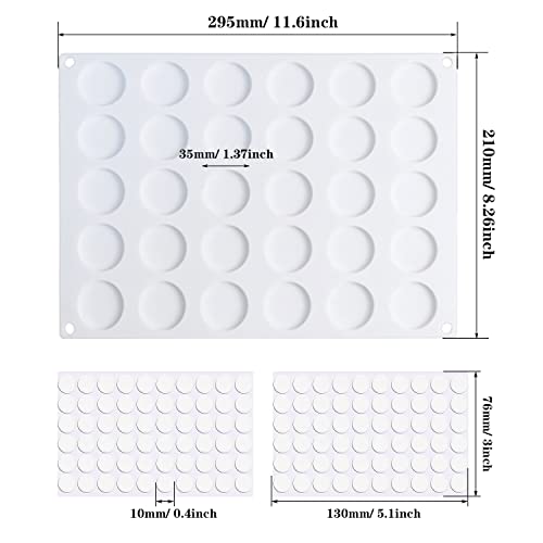 Yayatty Silikonmatte für Wachssiegelstempel, Silikonform für Wachssiegel, 30 Hohlräumen für Wachs-Stempel mit Entfernbaren Klebepunkten für Bastelkleber