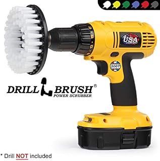 Softer Bristle Scrub Brush 5" Round with Power Drill Attachment by Drillbrush