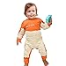 Ruyang Cute Baby Mop Onesie, Funny Long Sleeve Letter Printed Romper, One-Piece Clothes, Perfect for a Crawling Baby (02#Orange, 6-12 Months)