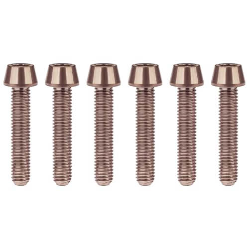 Image of Titanium Ti DIN912 M4 8 10 12 15 20mm Tapered Head Hex Bolts Bicycle Screws Pack of 6 (Bronze, M4x20mm)