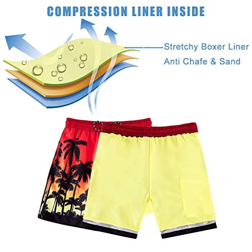 Image of Cozople 7-16T Teen Boys Swim Trunks Quick Dry UPF 50+ Swimwear Bathing Suit for Big Boys Beach Swim Boards Shorts