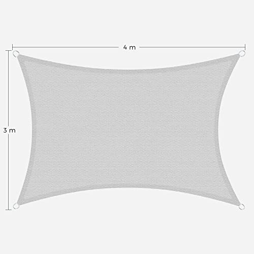SONGMICS Vela Ombreggiante 3 x 4 m, Tenda a Vela