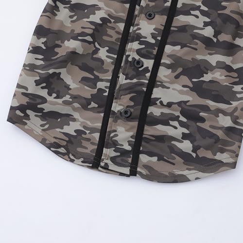 Image of Boys Camouflage Short Sleeve T-Shirt and Shorts Set 2 Piece Summer Camo Baseball Clothes Outfit for Kids Ages 2-14