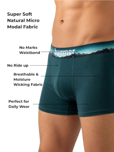 Image of Bummer Printed Micro Modal Trunks Underwear for Men - Ultra Soft & Breathable, 3 Times Softer Than Cotton, Anti-Bacterial, Stretchable for Ultimate Comfort & Style, Pack of 1 (A Shark Tank Product)
