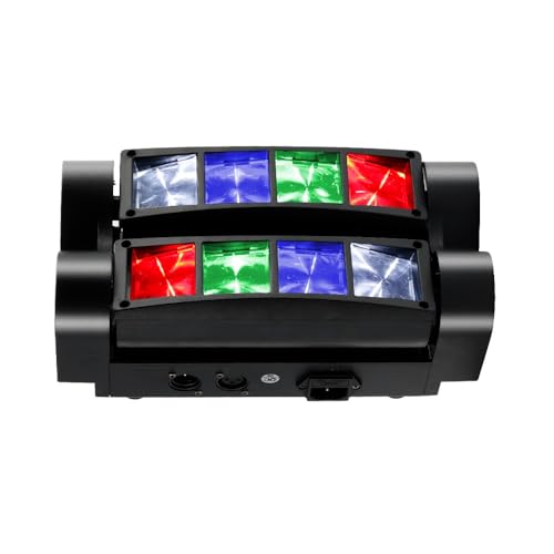 Topteng 80W DMX Moving Head Light DJ Light RGBW, Sound Activated 8LED RGBW Spider Moving Head Stage Lighting Beam DMX Disco Party DJ Lighting