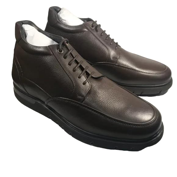Men's Dress Leather Shoes Comfortable Lace up Formal for Weddings, Business, Office, Prom (Dark Brown, US Footwear Size System, Adult, Men, Numeric, Medium, 8)