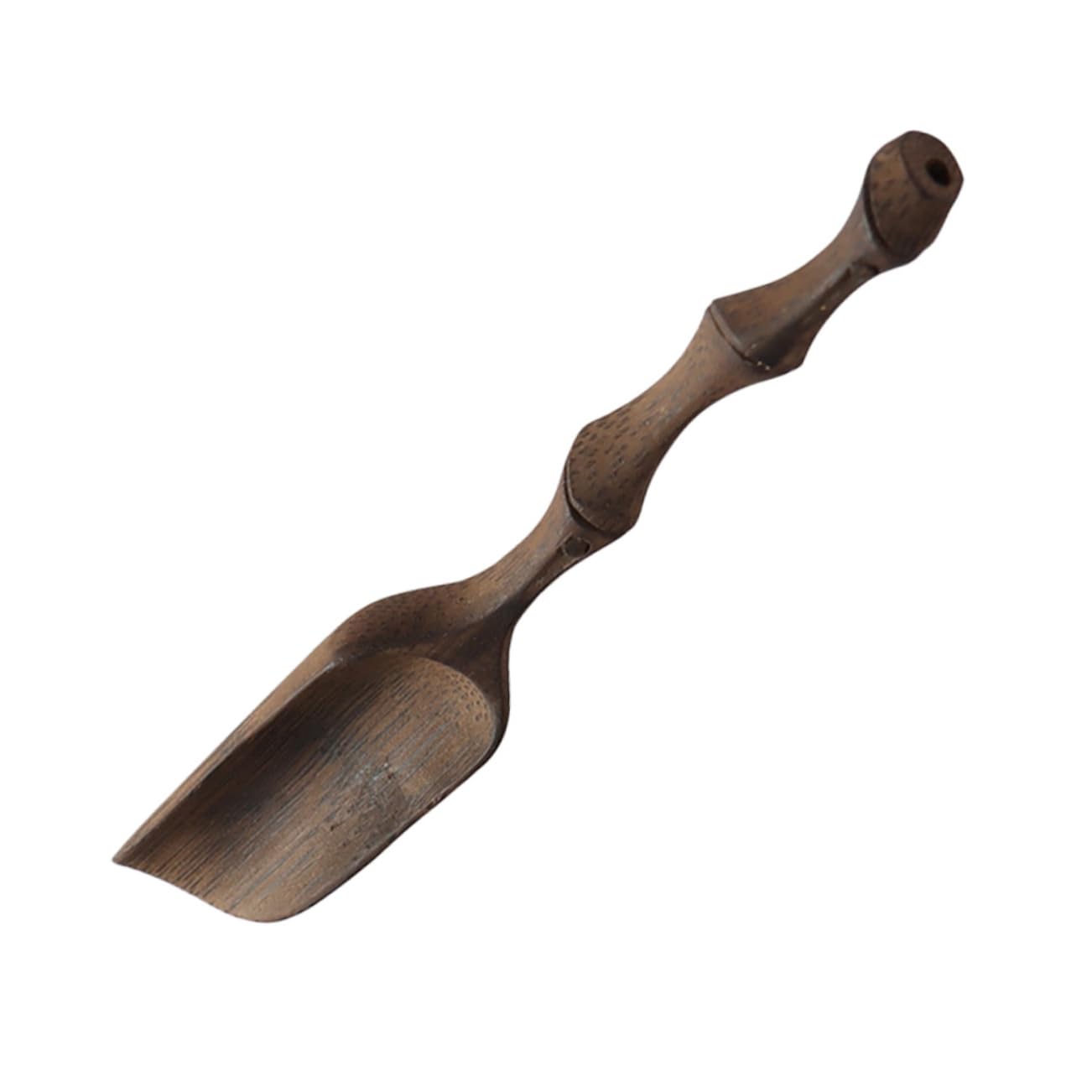 Ciieeo Handmade Tea Scoop Carved Simple Shape Teaspoon for Loose Tea Teaware Accessories for Home Tearoom Use Carbonized Design