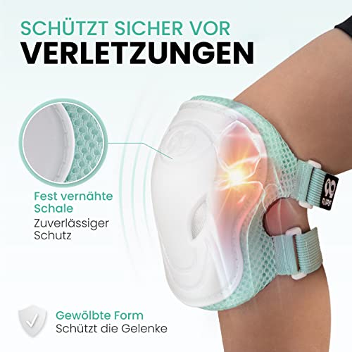 99FLIPS Knieschoner Kinder mit GS [6er Set] - GRIND - S/M Mint - Schoner Inliner Kinder - Knieschützer Protektoren mit Knie- und Ellenbogenschützer - Schützer Protektoren Inliner