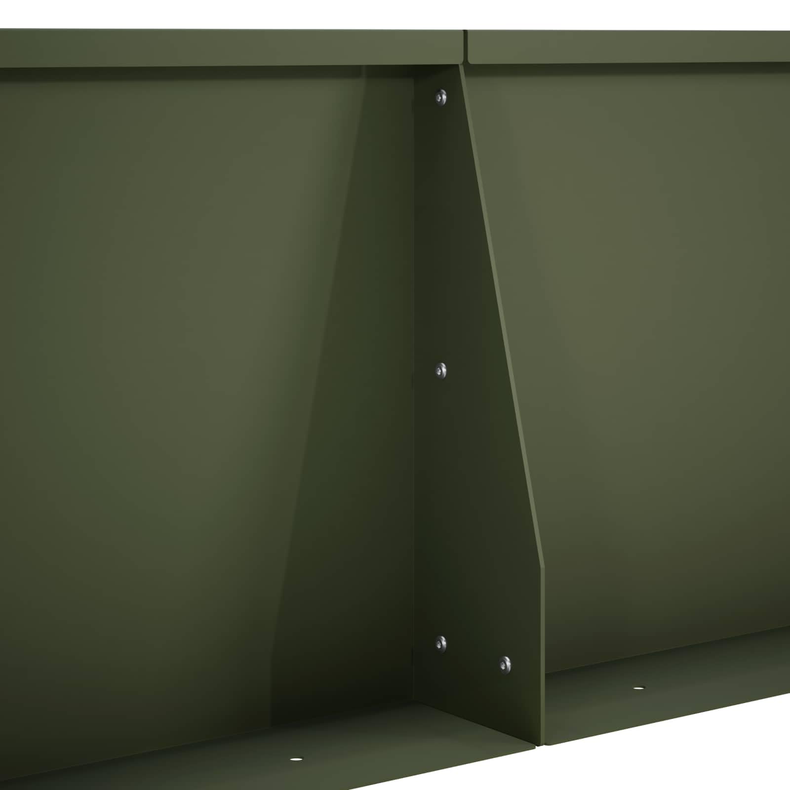 vidaXL Muro di contenimento 4 pz 80 x 12 x 40 cm Acciaio Verde Oliva